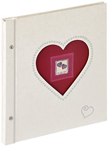 walther design Fotoalbum weiss 30 x 33 cm Buchschraubenalbum mit Prägung Sinfonia Flat Books SBL-211-W