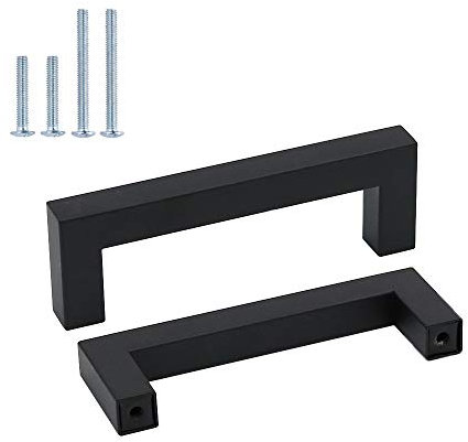 goldenwarm 1 Pezzi Maniglie per Mobili Vintage Maniglie Cucina Maniglie Nere -LSJ12BK96 Maniglie Armadio Maniglie per Mobili Bambini Maniglie Cassetti Maniglia Quadrata Distanza dei Fori 96mm