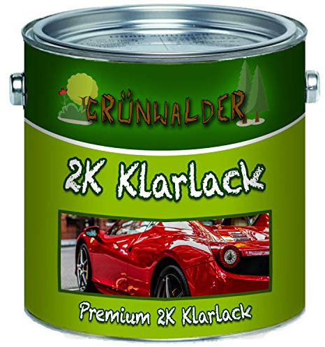 Grünwalder Premium 2K barniz transparente brillante, incluye endurecedor como set y transparente (5 L)