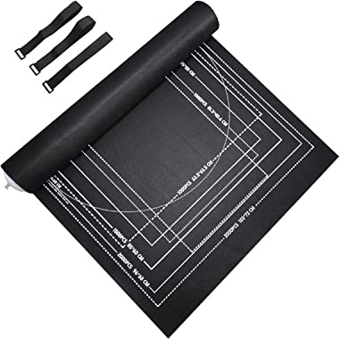 TINYOUTH Jigsaw Puzzle Roll Up Mat for 1000/1500/2000pcs Puzzle, 1.5mm Foldable Jigsaw Mat Puzzle Storage with Inflator/Straps for Round/Square/Rectangle Puzzle, Black