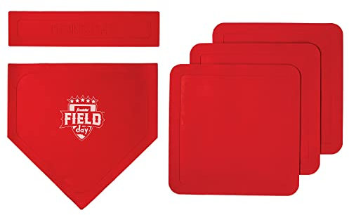 Franklin Sports Field Day Baseball-Basis-Set Gummi-Basis f r Baseball + Softball mit Heimplatte Tragbarer Hinterhof-Baseball, Softball, Kickball-Basis einfach aufzubauendes Gummi-Basis-Set
