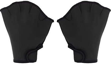 PATIKIL Palmeados Natación Guantes, Unisex Natación Resistencia Guantes Agua Resistencia Entrenamiento Accesorios para Natación y Buceo, S Negro