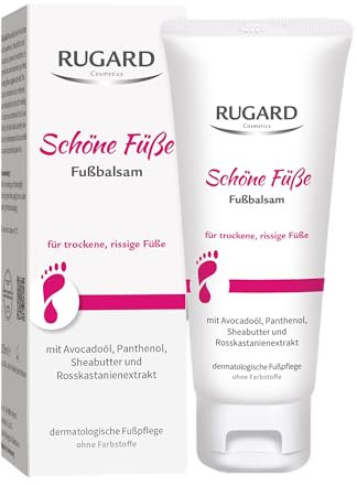 RUGARD Baume pour les pieds 100 ml : soin intensif et antibactérien pour pieds fissurés et secs, avec extrait de marronnier d'Inde, huile d'avocat, panthénol et beurre de karité