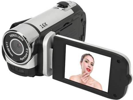 D90 Digital Video Camera - 1080P 16MP Handheld Video Camcorder 16x Digital Zoom Video Camera with 2.7in TFT Rotatable Screen, HD Video Recorder Camera with Fill Light (Silver)