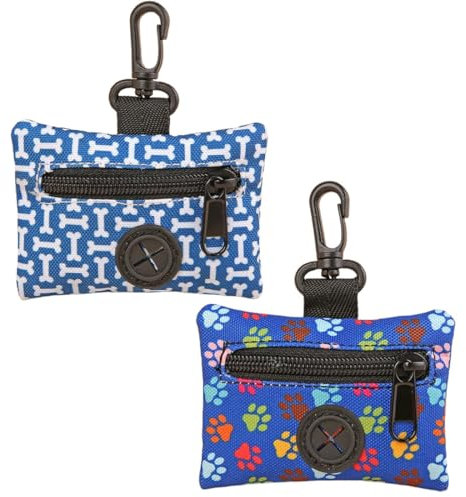 XPEX 2 Stück Kotbeutelspender Hundekotbeutelspender Hundekotbeutel-Spender, Hundekotbeutel-Halter tragbare Kotbeutel-Spender Hundekotbeutel-Spender mit Reißverschluss Haustier Kotbeutelhalter