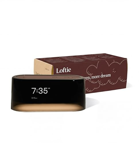 Loftie Reloj despertador con máquina de sonido - Reloj despertador inteligente con luz, ruido blanco, altavoz Bluetooth, máquina de sonido de luz nocturna, más de 100 sonidos, modo opaco, sin modo