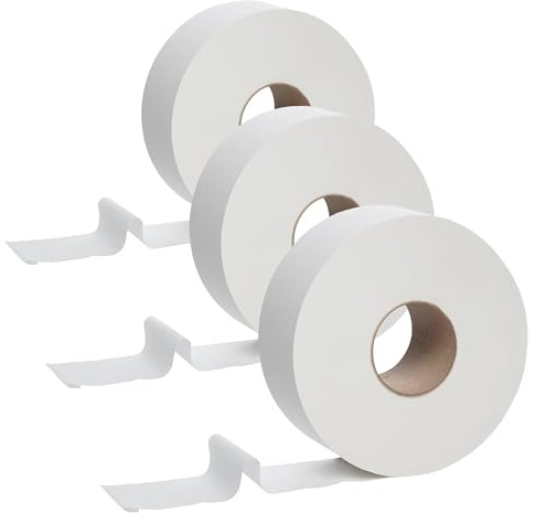 Soft White Mini Jumbo 2 Ply Toilet Tissue Paper for Bathrooms & Washrooms (12)