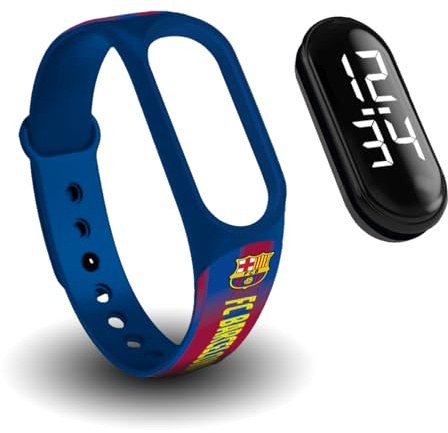 Officiell FC Barcelona digital klocka med rem – vattentålig, sportklocka med kalenderfunktioner, officiell design av Barcelona-säsongen 25-26, Fc Barcelona Home Kit T. 23-24, Sportig