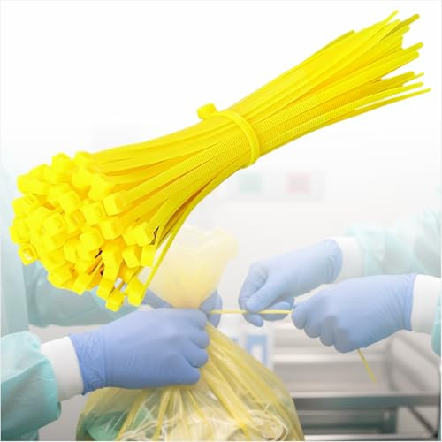 Tämpeltätningar i plast – engångs självlåsande band för kliniska biologiskt avfallspåsar, 1 000 st (2,8 mm x 300 mm)