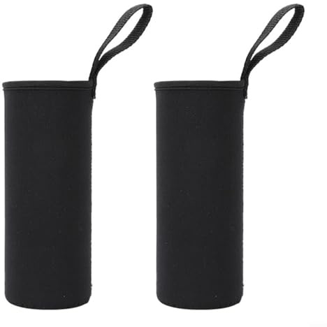 URPIZY Termiskt skyddsskal för dricksflaskor 550 ml 750 ml 1000 ml 1500 ml – 2 stycken isolerande neoprenflaskfodral för utomhussport camping vandring resor (550 ml svart)