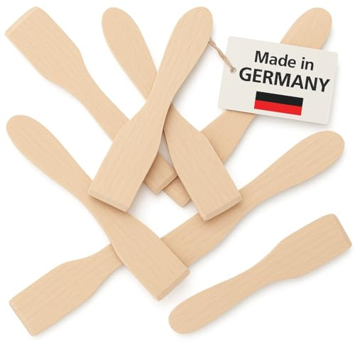 Rascador de raclette de madera de haya, juego de 8 espátulas para raclette y deslizador, sólido y duradero, resistente al calor, delicado con las sartenes, madera sostenible, fabricado en Alemania