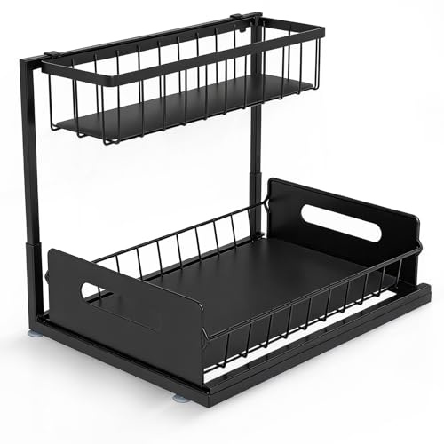 inB 2 Etagen Küchenorganizer Küchenschrank Organizer aus Kohlenstoffstahl