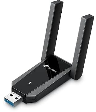 TP-Link Archer T5U Plus WLAN-Stick för PC, AC1300 USB-adapter med dubbla band, 2 externa högförsäljningsantenner, USB 3.0, MU-MIMO, WPA3, för stationära och reseset