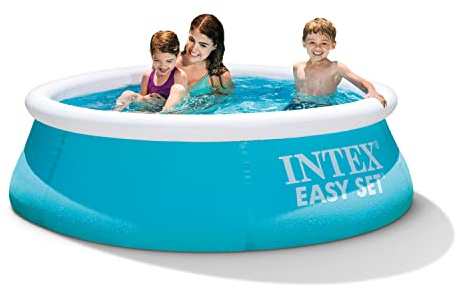 INTEX 28101EH Easy Set Inflatable Swimming Pool: 6ft x 20in – Puncture-Resistant Material – Quick Inflation – 232 Gallon Capacity – 16in Water Depth