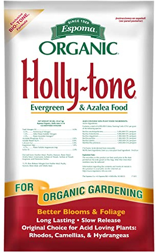 Espoma Organic Holly-Tone 4-3-4 Natural & Organic Evergreen & Azalea Plant Food; 50 lb. Bag; The Original & Best Fertilizer for All Acid Loving Plants Including Rhododendrons & Hydrangeas.
