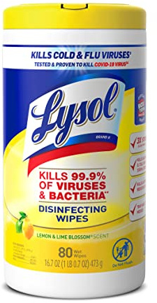 Lysol Disinfecting Wipes Bundle, Home Apartment Dorm Room Essentials and Cleaning Supplies, All Purpose Cleaner, Multi-surface Cleaning Wipes, Lemon and Lime Sanitizing Wipes Bundle, 80 Count