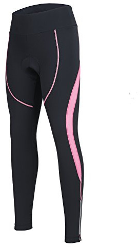 Women's Cycling Pants 3D Padded Compression Tight, Long Bike Bicycle Pants with Wide Waistband (Orchid Pink,XXL)