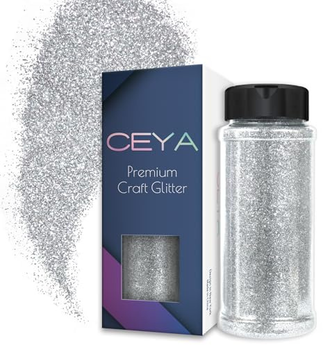 Ceya Polvere glitterata ultra fine da 0,2 mm, per slime in resina epossidica, per gioielli, nail art, festival, trucco, scrapbooking, pittura, biglietti di nozze, 110 g