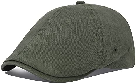 VOBOOM Gorra Plana de algodón para Lavado Gatsby Ivy Irish Hunting Newsboy, Ejercito Verde, Taille Unique