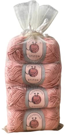 Thoughtful Stitch Cotton Yarn Dishcloth Craft Yarn for Crochet 4-Pack 75g Yarn for Knitting Cotton Yarn for Crochet, Knit, DIY Projects, Dishcloths Soft and Durable Cotton