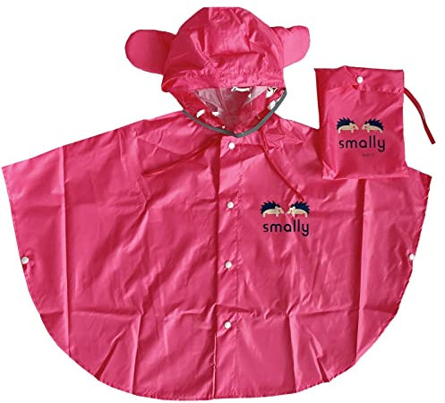Aliuciku Kinder Regenmantel Für Mädchen Und Jungen, Tragbarer Regenmantel Leichter Regenponcho Mit Kapuze Für Reisen Im Freien Camping (Color : A-03, Size : M)