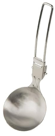vincente Cucharón de sopa plegable de acero inoxidable, colador con mango plegable, para cocinar, asar, asar, colador, cuchara ligera y plegable para camping al aire libre