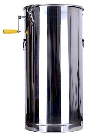 WRJAHCG Manuelle Honigschleuder, 2 Rahmen 304 Edelstahl Honey Extractor, mit Abdeckung aus Edelstahl Doppelträgerkonstruktion, für Imker und Bienenzüchter Zubehö,2 Frame