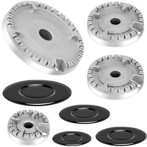 Exogio spishatt-set, förbättrat spislock, ugnsgasspis, brännkrona, flamlock, gasbrännarlock, lämplig för de flesta gasspis