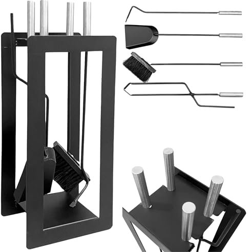 DanDiBo 96572 Serviteur de cheminée moderne 5 pièces Noir