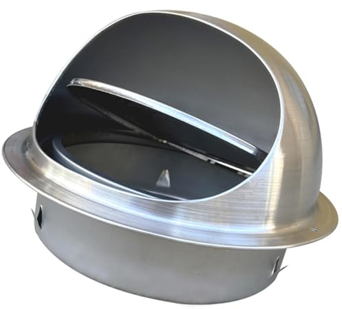 JTPMYFT Tapa de Aire de Acero Inoxidable 304 con Salida de Pared Exterior con válvula de retención, diseño a Prueba de Viento, ventilación más eficiente(180mm)