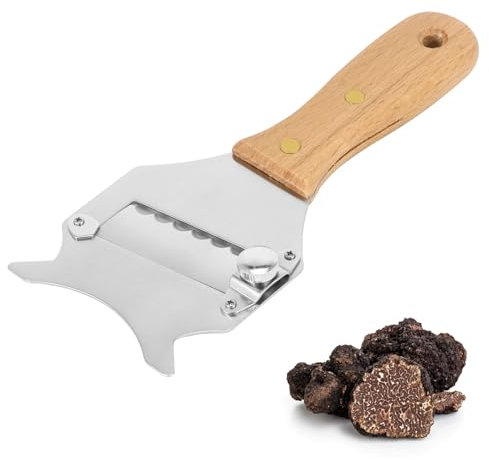 AOZBZ Professional Truffle Slicer, Chocolate Shaver, Cheese Cutter, Stainless Steel Vegetables Slicer, Wooden Handle
