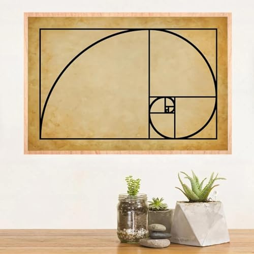 Póster en espiral de ciencia, matemáticas, proporción áurea, súper ingeniería, impresiones en lienzo, pintura para ingenieros, decoración del hogar, 60 x 85 cm, sin marco