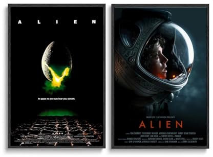 Gareoc Lot de 2 affiches de film Alien - Couverture vintage classique sur toile - Affiches murales décoratives pour chambre - 30 x 45 cm - Style 3