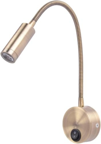 Générique 1Pièce Lampe Murale LED Européenne Liseuse de Chevet Dorée avec Protection Oculaire Applique Murale Ajustable pour Chambre et Bureau Chaud