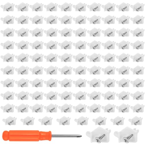 100 Pcs Soporte Baldas Armario para IKEA 5 mm, Soportes para Estantes, Soporte de Estante para IKEA PAX, para KOMPLEMENT, Blanco, con Tornillos, Pieza de Repuesto 101558