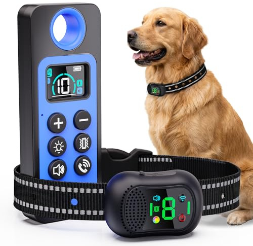 BUKEWIT Anti Bark Collar for Dogs,Dog Training Collar With Remote,3Training Modes Sound/Vibration/Beep，Rechargeable E-Collar with 4900Ft Remote Range,Bark Collars for Large Medium Small Dogs