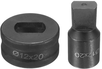QUARKZMAN Idraulica per Perforazione Matrice per Foratura 12mm x 20mm Foro a Fessura Punzoni Idraulici Acciaio 40Cr Kit per Punzone per Metallo Elettrica CH70 Pressa Idraulica, Nero