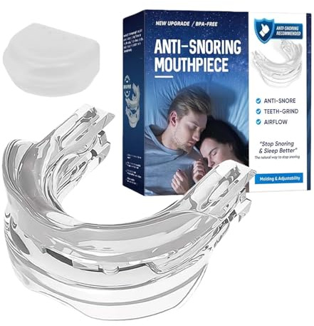 Dispositivo universal de prevención de ronquidos, férula oral para hombres y mujeres, protector oral para detener los ronquidos durante el sueño 2 unidades (2)