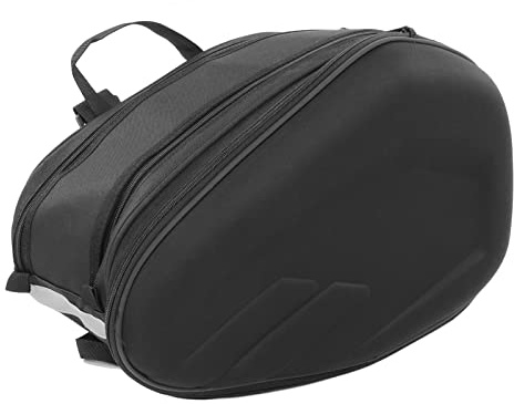 ACOGEDO Par de Bolsas para Sillín de Motocicleta, Bolsas Laterales Oxford 600D con Cubiertas para Lluvia, Capacidad Ampliable de 36L-58L, Ajuste Universal para (Black)
