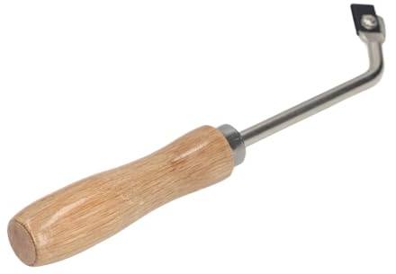 Bewinner Groover Couteau à Rainurer en Bois de Hêtre, Gouge à Rainurer en Acier, Outils de Revêtement de Sol pour Sol en Plastique PVC avec 3 Lames de Rechange, Outil à Main de 9,6 Pouces