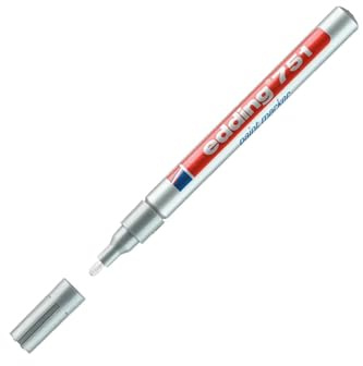 Edding 751 Bullet Tip Paint Marker Fine Silver (Pack of 10) 751-054