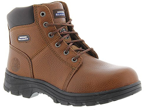 Skechers Workshire, Stivali per lavori industriali Uomo, Brown Embossed Leather, 44 EU