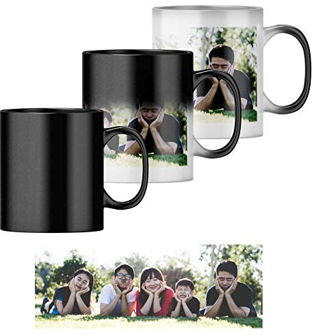 Personalised Heat Change Mug with Photo Upload (11oz) Personalise 1 Photo. Magic Heat Collage Photo Mug Gift