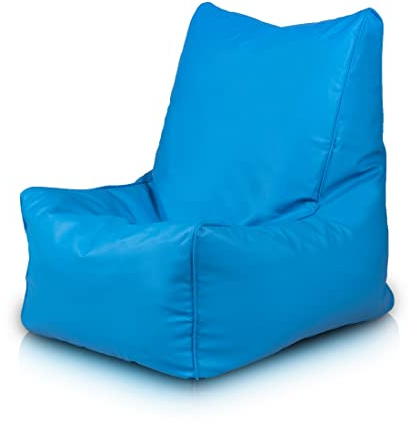 Ecopuf Solid - Puf saco con relleno asiento suave de ecopiel con doble cremallera antipérdida Din 75 x 75 cm