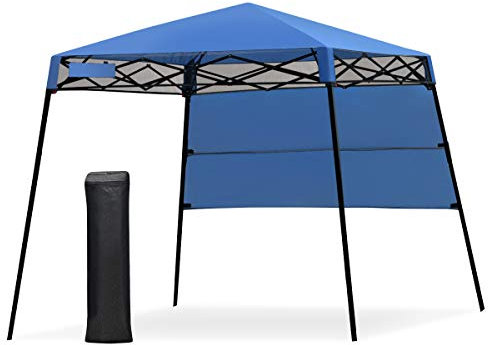 COSTWAY Tonnelle Pliante 181 x 181 cm, Tente d'Extérieur pour Protection Solaire, Portable et Léger Abri avec Sac à Dos pour Camping, Fête, Barbecue, Jardin, Patio, Plage (Bleu)