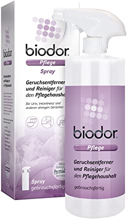 Biodor Pflege Spray 750ml - Geruchsentferner & Reiniger - Enzymreiniger für den Pflegehaushalt - Geruchsneutralisierer bei Urin, Inkontinenz & anderen strengen Gerüchen - zuverlässige Reinigung