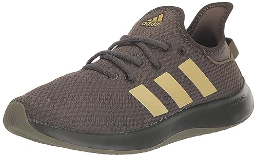 adidas Damen Cloudfoam Pure Sportswear Sneaker, Shadow Olive Olive Strata Gold Metallic, 38 2/3 EU