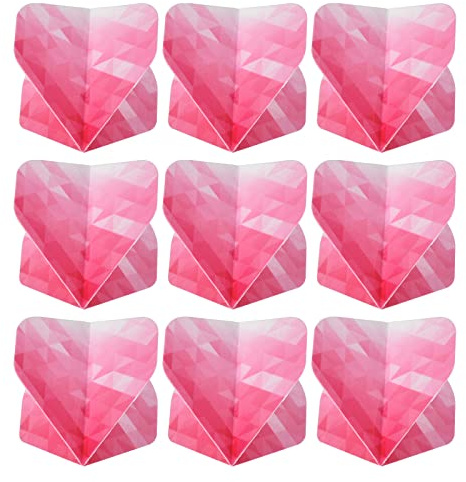PATIKIL Fléchette Vols, 9 Paquet Pet Standard Fléchettes Accessoires Pièce Rechange pour Doux Pointes Acier Pointe, Géométrique Style, Rose, Blanc