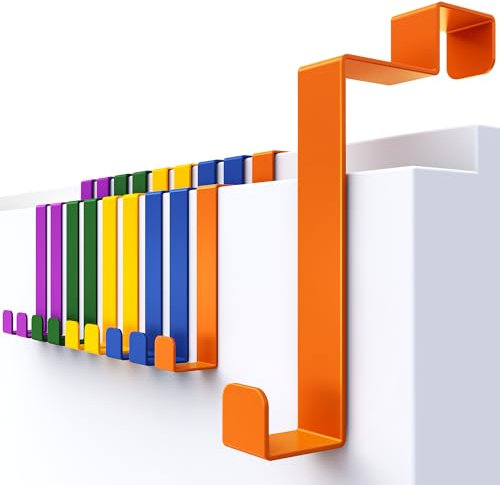 4smile Türhaken Innenseite aus Edelstahl, 10er Set, Bunt- Flexible Türhaken zum Einhängen, Robuste Kleiderhaken Tür - Türgarderobe Rückseite mit hoher Tragkraft, Handtuchhalter Tür Innen