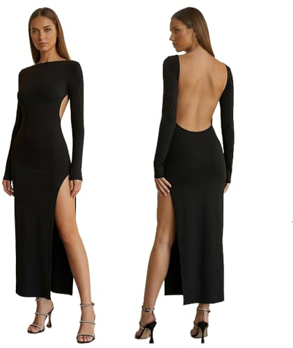 BKEPDY Robe Femme Maxi Robe d'été Slim Fit Casual Cocktail Soirée Habillée (XL)